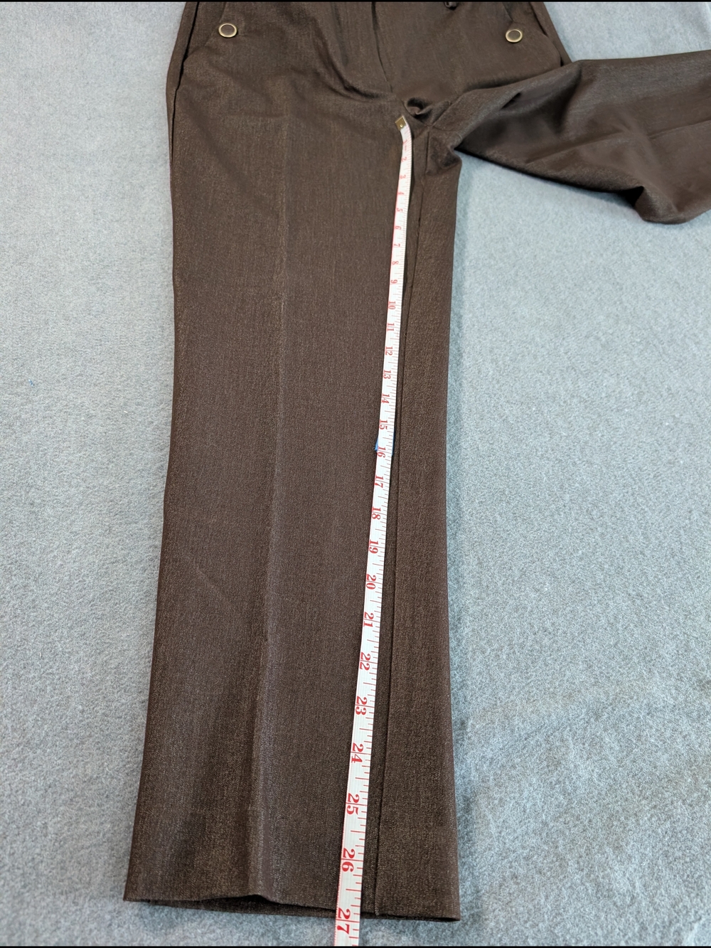 NWT Zac & Rachel Womens Size 6 Chocolate Brown Ankle Dress Pants Stretch Trouser - Picture 4 of 10
